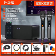 麥巢家庭KTV無線麥克風娛樂卡拉ok唱歌音箱電視投影儀手機電腦平板套裝家用藍牙音響話筒一體機設備 黑色款(充電無線雙麥)