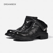 dreambox鈞博vibram防滑馬皮棉鞋男加絨保暖雪地靴羊毛內(nèi)里馬丁靴 黑色 38