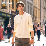 布先生男士長袖T恤純色打底內(nèi)搭 長袖標(biāo)準(zhǔn)T-圓領(lǐng)-雅米杏    L (175)