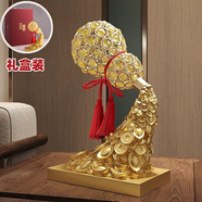 赟婭中式寓意招財(cái)擺件開(kāi)業(yè)辦公室擺件客廳酒柜裝飾品擺件喬遷搬家禮物 福到財(cái)?shù)胶J擺件-水鉆款禮盒裝