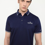 Dutti Original都蒂 透氣清爽 夏季休閑百搭翻領(lǐng)短袖T恤男士薄款polo衫21121121 深藍色 48(170/88A)