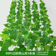 八千城仿真綠植藤條葡萄葉水管道裝飾塑料假花葡萄藤蔓物葉子吊頂裝飾 99葉過膠爬山虎（5條裝）