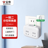 公牛（BULL）轉(zhuǎn)換插頭/一轉(zhuǎn)二插座/無線轉(zhuǎn)換插座/電源轉(zhuǎn)換器 適用于臥室、廚房 2位分控開關(guān)插座GN-9323
