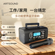 ARTSOUND P100無線露營音響帶話筒K歌用移動擴音器便攜式藍牙音箱戶外插卡帶麥克風一體