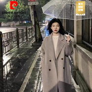 皮爾卡丹（PIERRE CARDIN）羽絨服內(nèi)膽毛呢毛呢大衣女中長款2025冬季新款韓版高級感加厚外套 奶咖*  加厚 XS 80-105斤