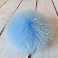 犇狐帽子毛球配件狐貍毛絨球diy手工材料服裝鞋包飾品帽頂超大毛毛球 天藍 一個(gè)(優(yōu)質(zhì)狐貍毛)