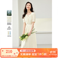 梵希蔓萊賽爾短袖連衣裙女2025年夏季新款溫柔風收腰氣質(zhì)裙子 M6932 黃色 S