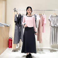 Jessy line女士簡(jiǎn)約時(shí)尚半身裙短裙S431112028 深灰 M