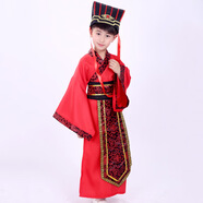 勤思路兒童三國(guó)演義演出服春秋漢服男童話劇古裝唐裝服裝諸葛亮曹操魯肅 紅色套裝（帶帽子） 170cm