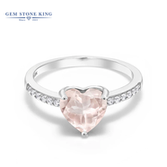 GEM STONE KING1.9克拉粉晶戒指女925銀璀璨愛心情人女戒送女友老婆生日520禮物 美8號