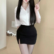 卓妍絲純欲風(fēng)OL一步裙辣妹修身顯瘦包臀裙女日系御姐短裙 黑色 常規(guī) 短裙 L（110-120斤）