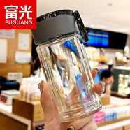 富光透明水杯2024新款女雙層高硼硅玻璃杯耐高溫高顏值便攜迷你杯子 200ml灰色紋理蓋雙層迷你杯