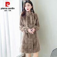 皮爾卡丹加厚皮毛一體丹麥貂絨大衣女冬2025年新款中長(cháng)水貂絨仿羊毛呢外套 貂皮大衣女-奶茶色【專(zhuān)柜品質(zhì)】 2XL 辛集海寧皮草-建議135-150斤