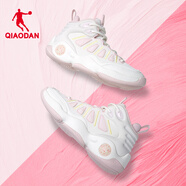 喬丹女鞋籃球鞋新品耐磨減震實(shí)戰(zhàn)運(yùn)動(dòng)休閑網(wǎng)面透氣跑步鞋 象牙色/云粉色110 37.5