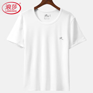 浪莎短袖背心男士棉質(zhì)圓領(lǐng)純色簡(jiǎn)約薄款吸汗透氣運動(dòng)休閑打底衫