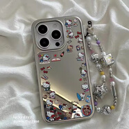 Ki小眾可愛(ài)卡通HelloKitty鏡面適用蘋(píng)果16手機殼iPhone16PRO新款13硅膠15ProMax女12防摔11全包14網(wǎng) 鏡面可愛(ài)卡通HelloKitty__【單殼帶鏈條】 iPhone_16