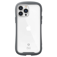 HameeiFace透明防摔手機殼蘋(píng)果iphone14promax保護套全包手機殼新款鋼化玻璃彩色熒光邊框可掛繩便攜防丟 灰色框 蘋(píng)果iPhone 14 Pro Max