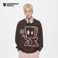 Dangerous people薛之謙dsp紙袋龍冬季保暖百搭潮休閑圓領(lǐng)套頭毛衣 深灰色 M