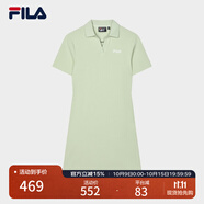 FILA 斐樂官方女子針織連衣裙時(shí)尚修身POLO領(lǐng)短袖裙子 淺菁綠-LG S (160) 80A