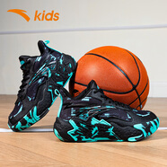 安踏男童籃球鞋兒童運動鞋秋冬季緩沖減震耐磨實戰(zhàn)水泥氪星男大童球鞋 黑/熒光水綠-3 36