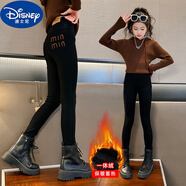 迪士尼（Disney）2-16歲女童牛仔褲秋冬款外穿小腳黑色打底褲加絨加厚冬季女大童兒 黑色【加絨加厚】 120cm