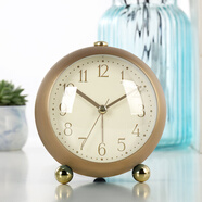 漢時(shí)（Hense）鬧鐘簡(jiǎn)約時(shí)尚創(chuàng  )意兒童鬧表學(xué)生專(zhuān)用起床神器懶人床頭鐘桌面小臺鐘時(shí)鐘 HA13 砂銅色+圓角 