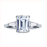 映棠精致簡(jiǎn)約設計祖母綠切割工藝2.5克拉冰糖方鉆戒指女925純銀鍍白金 冰糖鉆戒美號5港碼10