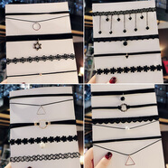 三棲虎黑色蕾絲項鏈女感頸鏈頸帶項圈黑繩鎖骨鏈脖子飾品配飾 2216件如花