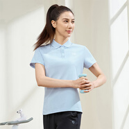 361度運動翻領(lǐng)t恤2025年春夏季新款休閑透氣短袖情侶POLO衫 【女款】凝霧藍 M