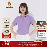 暇步士（Hush Puppies）女裝夏季純棉簡約短袖Polo衫 117淡紫 M