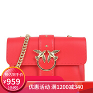 PINKO七夕禮物品PINKO新品燕子造型女包燕子包鏈條單肩斜挎包送女友 紅色小號1P21QQ Y5FF R24 單肩包