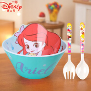 迪士尼（Disney）兒童餐具套裝嬰兒輔食碗寶寶家用勺子叉子公主系列飯碗生日禮物