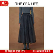THE SEA LIFE歐海一生 半身裙女24秋輕盈細膩朦朧感飄逸網(wǎng)紗半身裙B13117 苜?；?M