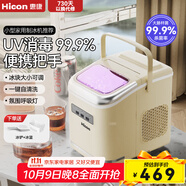 惠康制冰機小型家用宿舍學(xué)生15KG迷你寢室全自動(dòng)制冰機器圓冰制作機便攜把手商用奶茶咖啡冰塊制冰模具 【2025uv抗菌新款】-自動(dòng)清洗-帶把手-米白