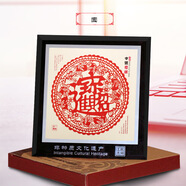 張家大院手工剪紙藝術(shù)作品刻紙畫(huà)框擺件相框中國風(fēng)裝飾畫(huà)特色民間工藝禮品 招財進(jìn)寶