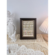 鋼琴上的擺件卡通音復古裝飾畫(huà)擺件感油畫(huà)擺臺客廳玄關(guān)鋼琴美 卡通版--復古咖啡 10寸外徑約25*30cm每款不同可掛可擺微噴油