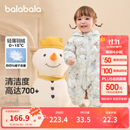 巴拉巴拉童裝嬰兒連體衣輕薄羽絨服寶寶衣服2025冬裝抱衣爬服男童女童萌趣 白藍色調(diào)-白鴨絨 80 cm-充絨量41g