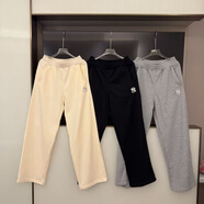 MLBNYMLB洋基隊復古老花情侶運動褲 黑色 M