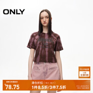 ONLY秋季潮酷印花圓領(lǐng)寬松短款正肩純棉T恤女|124201097 E13 海豹棕色 S (160) 80A
