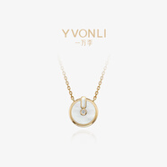 一萬(wàn)李/ YVONLI 上上簽系列 鉆石項鏈 18K玫瑰金項鏈女生日禮物 玫瑰金，鉆石，珍珠母貝 13.5mm