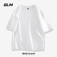 GLM美式短袖T恤男夏季純棉吸汗透氣純色上衣學生寬松大碼男裝五分袖