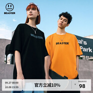 BEASTER短袖T恤男女同款國潮牌基礎款純色休閑圓領(lǐng)上衣易穿搭 橘色 S