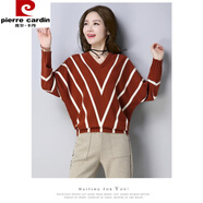 皮爾卡丹（pierre cardin）篇幅衫毛衣女春秋裝新款百搭寬松套頭上衣2025短款針織打底衫外套 焦糖色 L