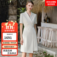 LISM國際一線品牌ad職場女裝白領(lǐng)正裝連衣裙顯瘦夏季2025新款禮服演講 米白色 連衣裙 S
