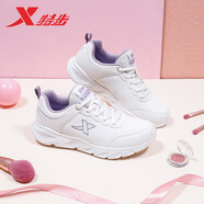 特步（XTEP）女鞋運動(dòng)鞋女秋冬透氣網(wǎng)面輕便舒適街拍復古時(shí)尚休閑跑步鞋子 米紫6667 39
