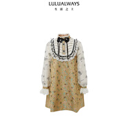 LULUALWAYS【商場(chǎng)同款】冬季洋氣寬松娃娃裙擺短款連衣裙女 黃色 XL 黃色 S