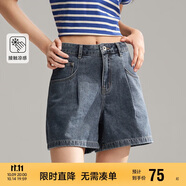 森馬牛仔褲女簡約時(shí)尚A字褲ins潮夏季涼感短褲休閑風(fēng)109324122005