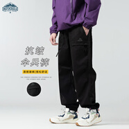 頂峰保羅（Dingfengbaoluo）美式工裝褲子男士春夏薄款機能風束腳運動休閑長褲2378黑色3XL