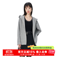 CAROLINECaroline卡洛琳2024秋季新款寬松休閑連帽衛(wèi)衣開衫外套ECRECO01 灰色 S