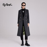 普普風(fēng)2024年秋季新款女裝時(shí)尚簡(jiǎn)約寬松顯瘦A型呢大衣OD3D20375L 灰色 L